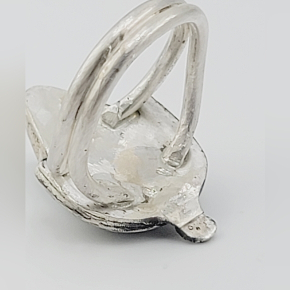 TURQUOISE BOHEMIAN CHIC STYLE HANDMADE IN STERLING SILVER METAL Sz 9 - Picture 5 of 7